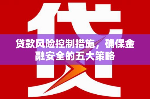 蓝田贷款风险控制措施，确保金融安全的五大策略
