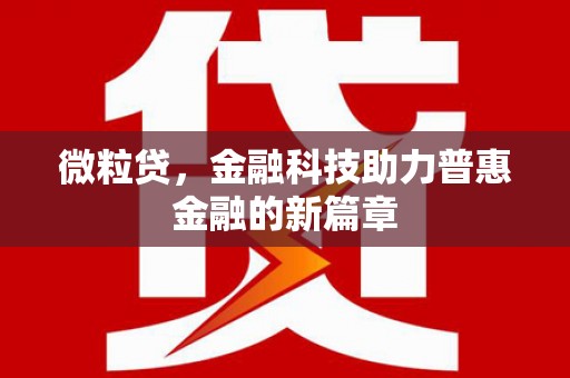 蓝田微粒贷，金融科技助力普惠金融的新篇章