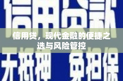 蓝田信用贷，现代金融的便捷之选与风险管控